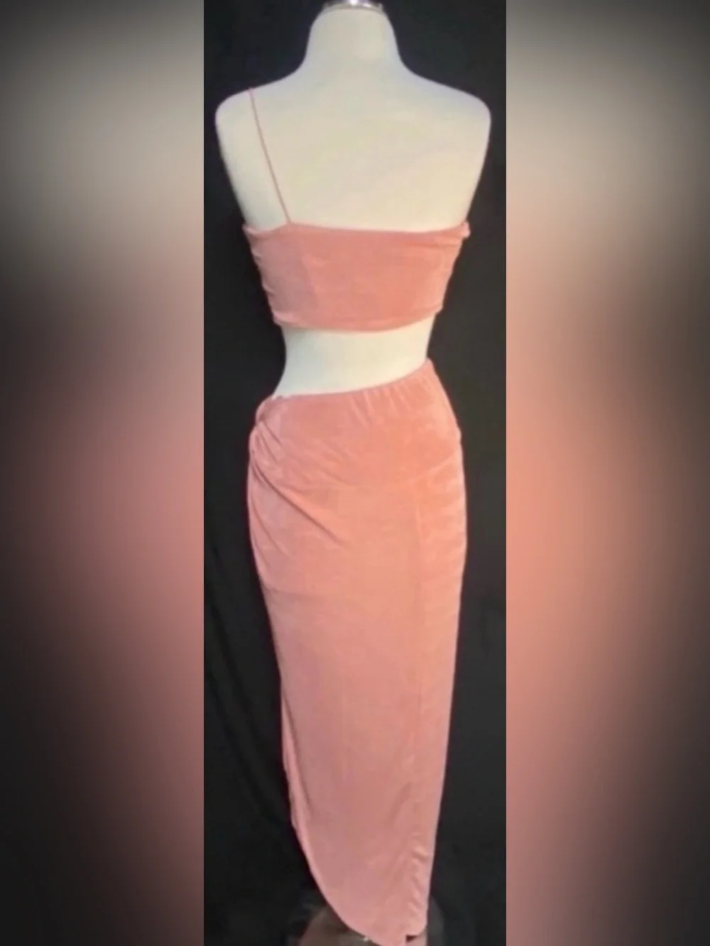 Women’s Pink Midi Tank Top and Skirt Set Medium - Picture 2 of 2